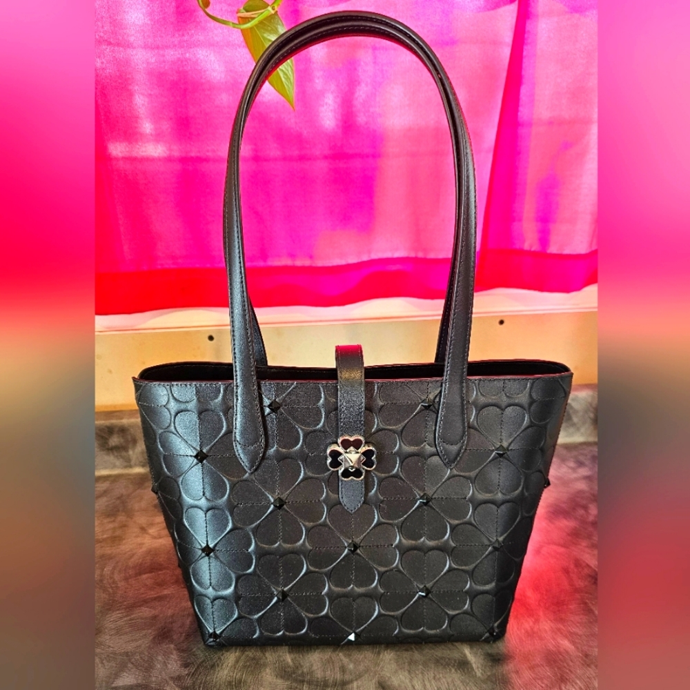 Kate Spade Hollie Spade Clover Geo Embossed Tote Bag